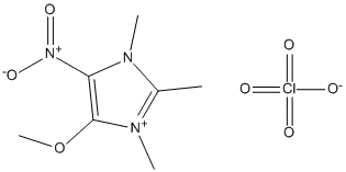 Molecular Structure of 89717-58-8 (1H-Imidazolium, 4-methoxy-1,2,3-trimethyl-5-nitro-, perchlorate)